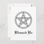 Ineengestrengeld wit pentakel briefkaart (Voorkant / Achterkant)