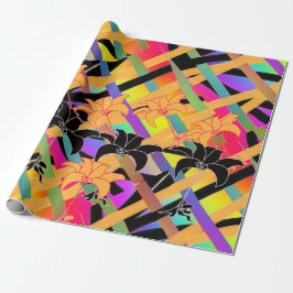 Ineengestrengelde Bloemen Cadeaupapier