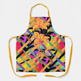 Ineengestrengelde bloemen schort