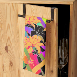 Ineengestrengelde Bloemen Theedoek