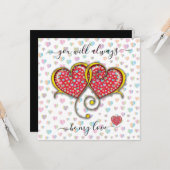 Ineengestrengelde harten Aangepaste elegante Valen Kaart (Voorkant / Achterkant in situ)