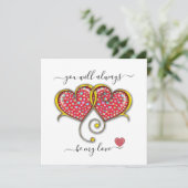 Ineengestructureerde harten Aangepaste Elegante Va Kaart (Staand voorkant)