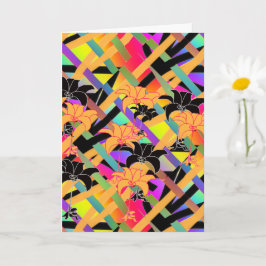 Ineengevlochten bloemenvouwkaart kaart