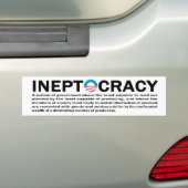 Ineptocratie Bumpersticker (Op auto)