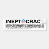Ineptocratie Bumpersticker (Voorkant)