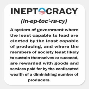 Ineptocratie Vierkante Sticker