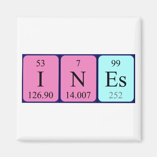 Ines aimant de nom de table périodique (Devant)