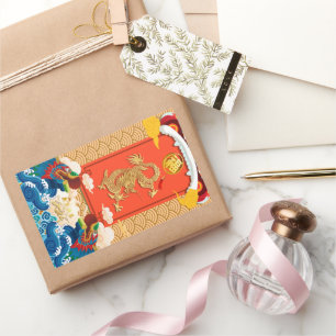 inese Nieuwjaar van de draak 2024 Fu ideogram Rechthoekige Sticker