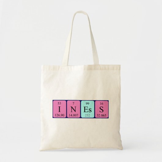 Iness periodieke lijstnaam canvas tas (Voorkant)