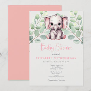 infan elephant baby shower Invitation stijlvol chi Kaart