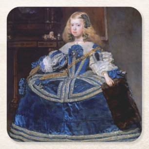 Infanta Margarita Teresa Blue Dress, Velazquez Vierkante Kartonnen Onderzetter