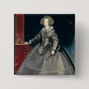 Infanta Maria Theresa (1638-83) c.1646 (olie op bl Vierkante Button 5,1 Cm
