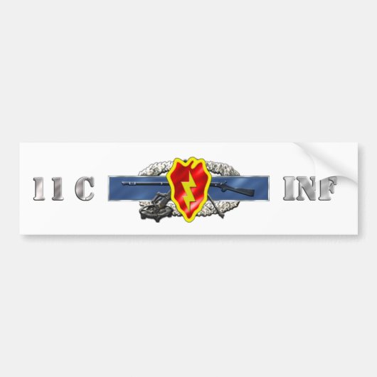 INFANTRY 11C 25TH ID BUMPERSTICKER (Voorkant)