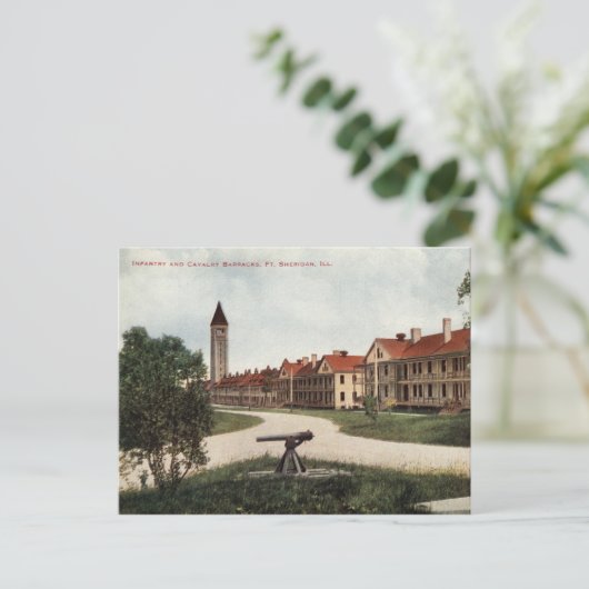 Infantry & Cavalry Barracks Ft. Sheridan IL 1915 Briefkaart (Staand voorkant)