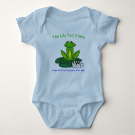 Infant's Frog on a Lily Pad Blue Bodysuit
