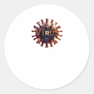 Infectievirus uitbraak Illustratie Logo - 2025 Ronde Sticker