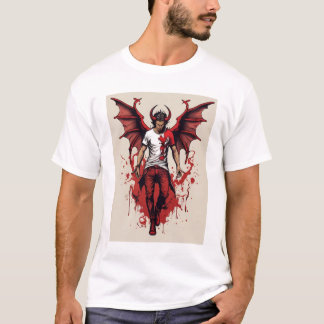Infernal Clash: Devil Angel T-shirt Design"