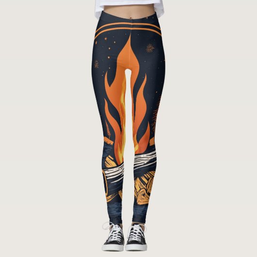 "Inferno Chic : Leggings de filles avec conception (Devant)