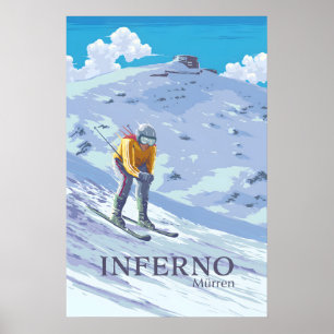 Inferno Downhill Race Mürren Ski Poster