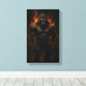 Inferno Gorilla: Unleash the Beast Within Canvas Afdruk (Insitu (Houten vloer))