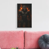 Inferno Gorilla: Unleash the Beast Within Canvas Afdruk (Insitu (Woonkamer))