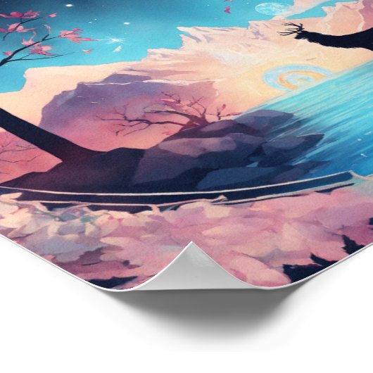 Inferno Guardian: kleurrijke achtergrond wandtapij Poster (Hoek)