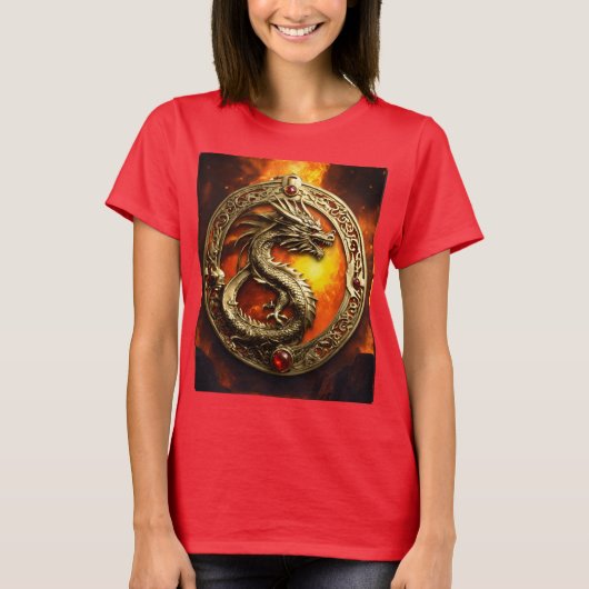 Inferno Guardian : T-Shirt Dragon À Feu (Devant)