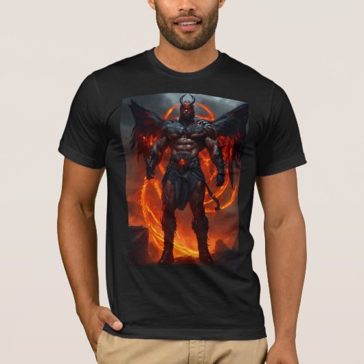 Inferno Sentinel: Gevreesd Demon Warrior T-shirt (Voorkant)