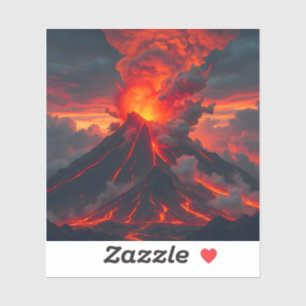 Inferno Summit – Vulkanisch Fantasielandschap Vier Sticker
