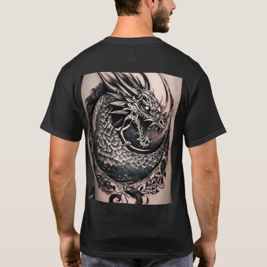 Inferno voogd: majestueus ontwerp tattoo ontwerp t t-shirt (Achterkant)