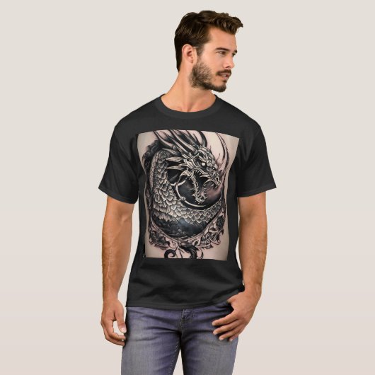 Inferno voogd: majestueus ontwerp tattoo ontwerp t t-shirt (Voorkant volledig)