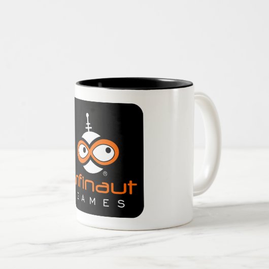 Infinaut Logo Tweekleurige Koffiemok (Voorkant rechts)