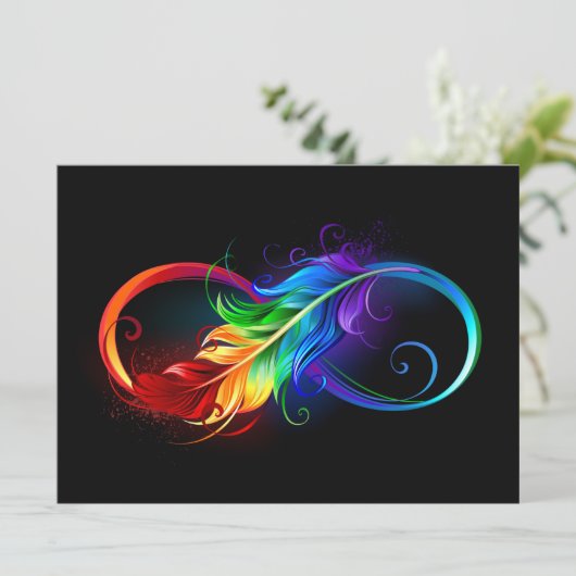 Infineensymbool met regenboogvanger aankondiging (Staand voorkant)