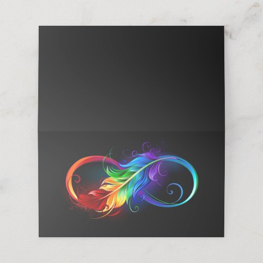 Infineensymbool met regenboogvanger afsprakenkaart (Buitenkant ongevouwen)