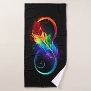 Infineensymbool met regenboogvanger badhanddoek