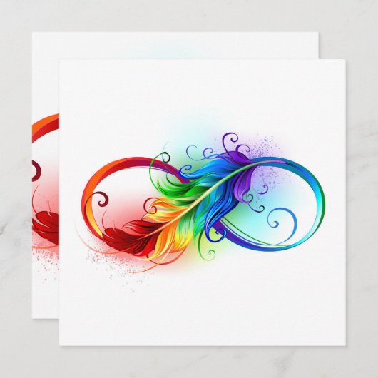 Infineensymbool met regenboogvanger bedankkaart (Voorkant / Achterkant)