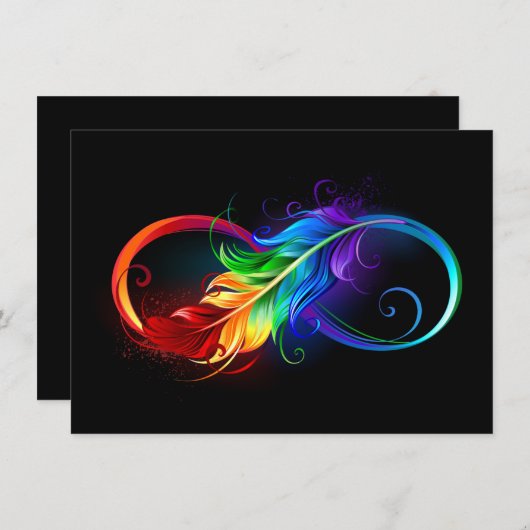 Infineensymbool met regenboogvanger bedankkaart (Voorkant / Achterkant)