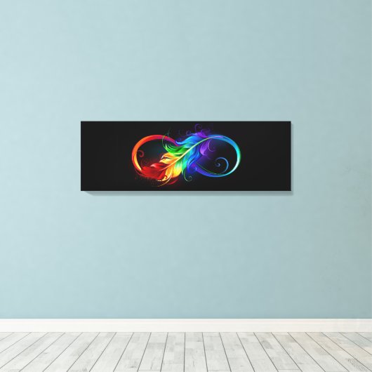 Infineensymbool met regenboogvanger canvas afdruk (Insitu (Houten vloer))