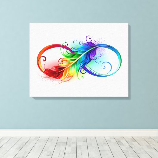 Infineensymbool met regenboogvanger canvas afdruk (Insitu (Houten vloer))
