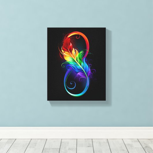 Infineensymbool met regenboogvanger canvas afdruk (Insitu (Houten vloer))