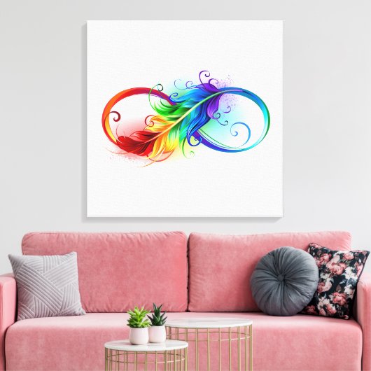 Infineensymbool met regenboogvanger canvas afdruk (Insitu (Woonkamer))