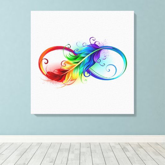 Infineensymbool met regenboogvanger canvas afdruk (Insitu (Houten vloer))