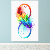 Infineensymbool met regenboogvanger canvas afdruk (Insitu (Houten vloer))