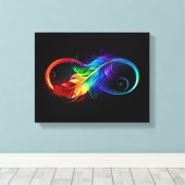 Infineensymbool met regenboogvanger canvas afdruk (Insitu (Houten vloer))