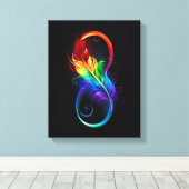 Infineensymbool met regenboogvanger canvas afdruk (Insitu (Houten vloer))