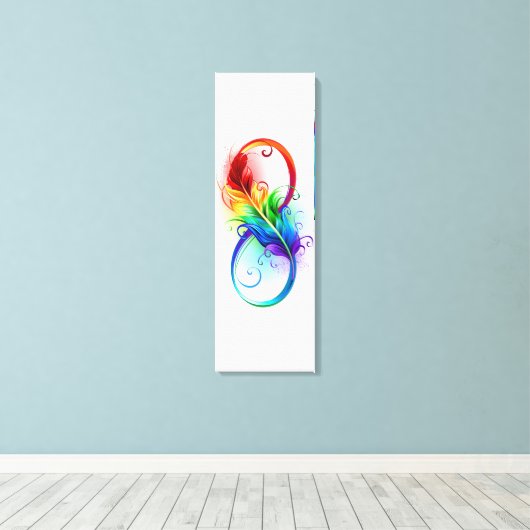 Infineensymbool met regenboogvanger canvas afdruk (Insitu (Houten vloer))