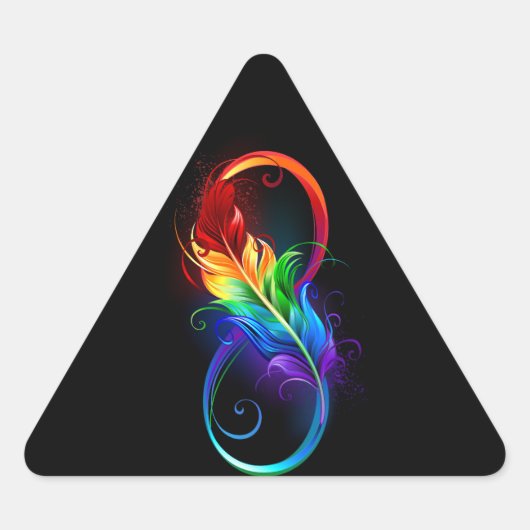 Infineensymbool met regenboogvanger driehoek sticker (Voorkant)