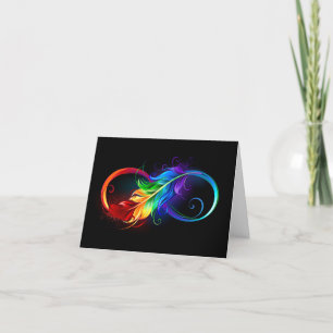 Infineensymbool met regenboogvanger feestdagen kaart