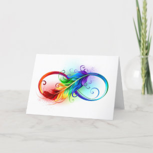 Infineensymbool met regenboogvanger feestdagen kaart