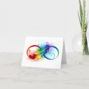 Infineensymbool met regenboogvanger feestdagen kaart